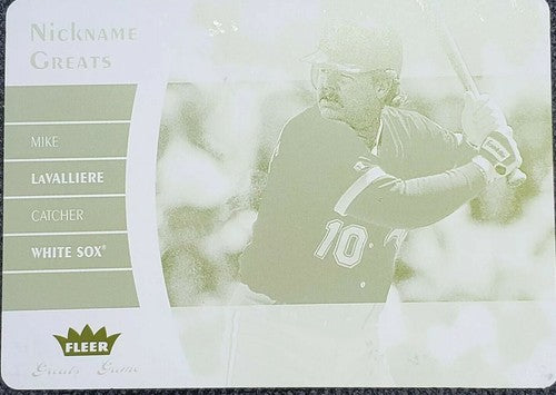 MIKE LaVALLIERE 2006 Fleer Greats of the Game Nickname PRINTING PLATE 1/1 Spanky