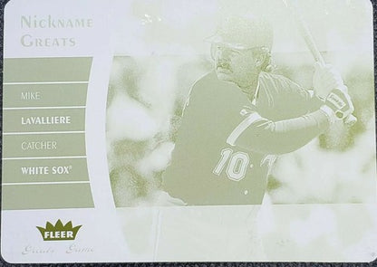 MIKE LaVALLIERE 2006 Fleer Greats of the Game Nickname PRINTING PLATE 1/1 Spanky