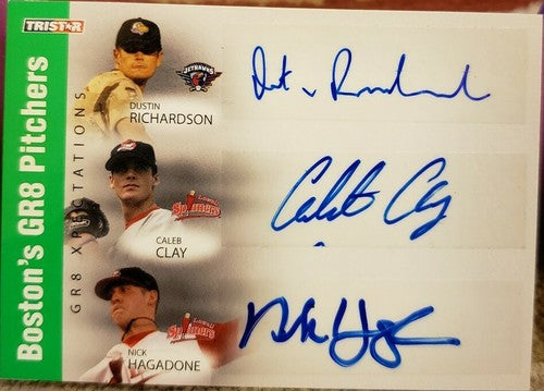 Nick HAGADONE Caleb CLAY Dustin RICHARDSON 2008 Projections TRIPLE Rookie AUTO #