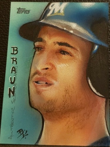 RYAN BRAUN 2009 Topps MLB Rare Authentic Sketch Art SP #1/1 Milwaukee Brewers