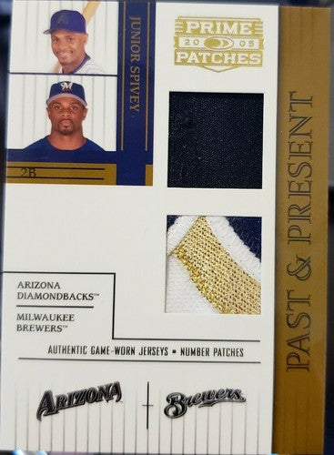 JUNIOR SPIVEY 2005 Donruss Prime Patches DUAL Game Worn Jersey Number PATCH #/30