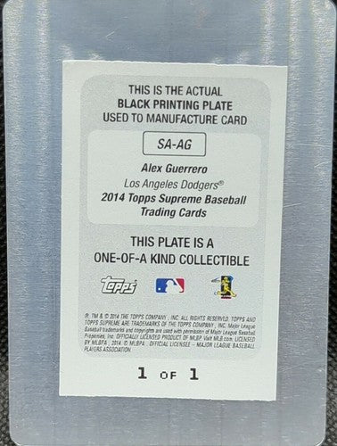 ALEX GUERRERO 2014 Topps Supreme RC AUTO PRINTING PLATE SP #1/1 Dodgers One of