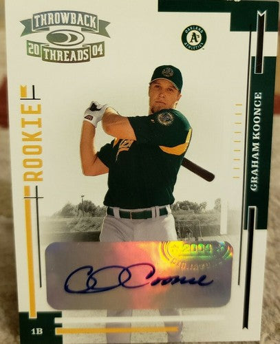 GRAHAM KOONCE 2004 Throwback Threads Rookie AUTO Autograph SP #/100 Oakland A's