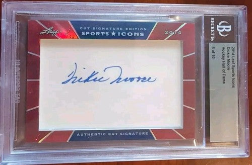 DICKIE MOORE 2014 Leaf Sports Icons BGS CUT AUTO SP 6/10 Canadiens Leafs Beckett