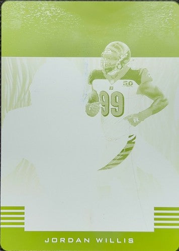 JORDAN WILLIS 2017 Panini Illusions PRINTING PLATE SP 1/1 Bengals Patches One of