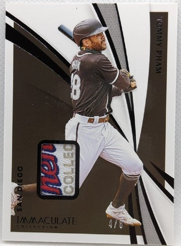 TOMMY PHAM 2021 Panini Immaculate Jersey LAUNDRY TAG LOGO PATCH Black #/8 Padres