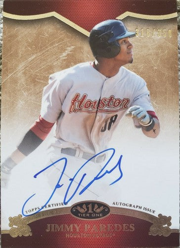 JIMMY PAREDES 2012 Topps Tier One 1 On the Rise AUTO Autograph SP #/350 Astros
