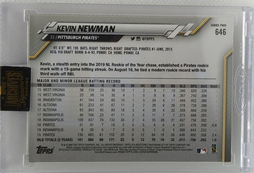 KEVIN NEWMAN 2022 Topps Archives 2020 Future Stars AUTO SP #1/1 Pirates Reds of
