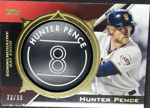 HUNTER PENCE 2015 Topps Series 2 Commemorative BAT KNOB Black SP #/99 Giants #21