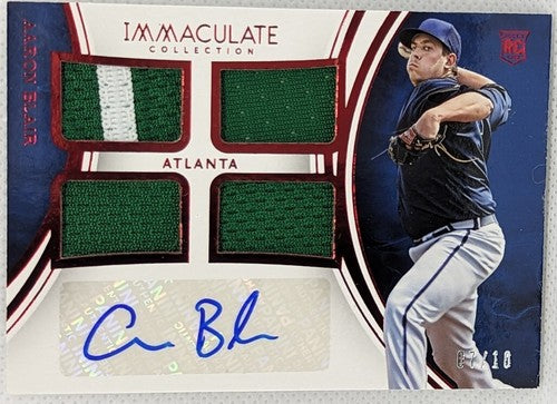 AARON BLAIR 2016 Panini Immaculate AUTO QUAD Game Used Jersey PATCH #7/10 Braves