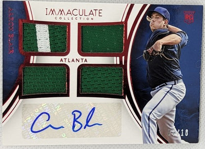 AARON BLAIR 2016 Panini Immaculate AUTO QUAD Game Used Jersey PATCH #7/10 Braves