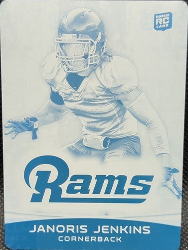 JANORIS JENKINS 2012 Topps Bowman RC PRINTING PLATE SP #1/1 Rams Giants One of