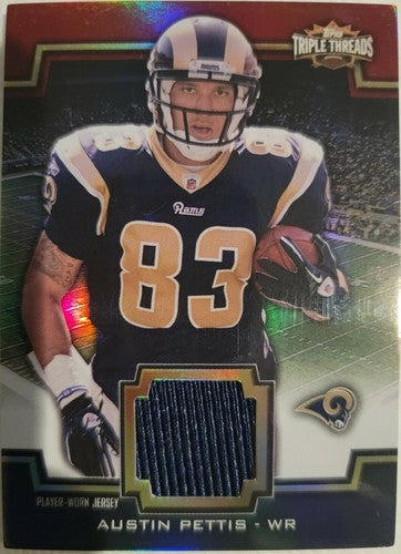 AUSTIN PETTIS 2011 Topps Triple Threads Unity Relic Jersey Ruby Red SP #3/3 Rams