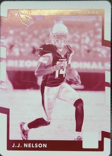 J. J. NELSON 2017 Panini Donruss PRINTING PLATE SP 1/1 Cardinals Colts JJ One of