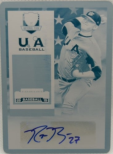 RYAN BURR 2015 Panini Contenders RC AUTO PRINTING PLATE SP 1/1 White Sox Rays of