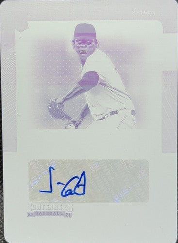 JORGE GUZMAN 2021 Panini Contenders RC AUTO PRINTING PLATE SP 1/1 Marlins One of