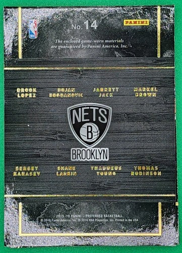 Brook LOPEZ Bojan BOGDANOVIC YOUNG JACK 2015-16 Preferred 8 JERSEY BOOKLET Nets