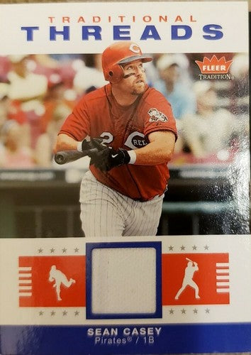 SEAN CASEY 2006 Fleer Tradition Traditional Threads Game Used Worn Jersey Reds