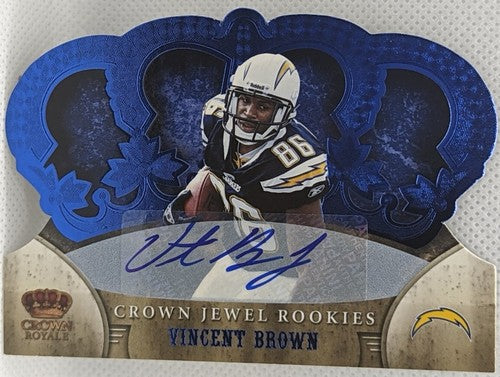 â¡ VINCENT BROWN 2011 Panini Crown Royale Jewel AUTO SAPPHIRE SP #/25 SD Chargers