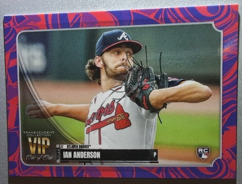 IAN ANDERSON 2021 Topps Transcendent VIP PARTY RC Swirls #1/1 Braves #38 One of