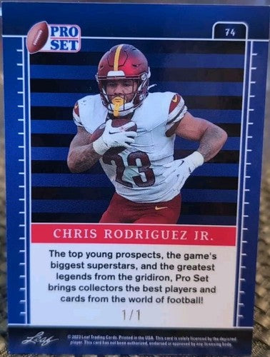 CHRIS RODRIGUEZ JR. 2023 Leaf Pro Set Metal EARTH WAVE #1/1 Commanders Kentucky