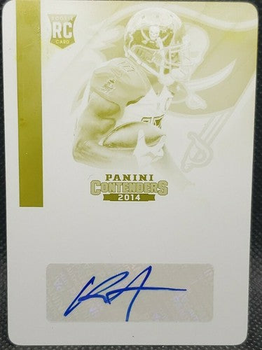 ROBERT HERRON 2014 Panini Contenders AUTO PRINTING PLATE #1/1 Buccaneers One of