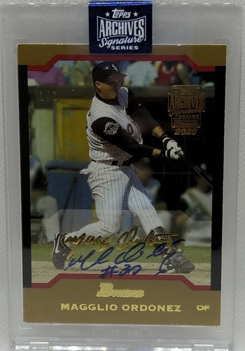 â¾ MAGGLIO ORDONEZ 2020 Topps Archives 2004 Bowman Gold AUTO 1/1 White Sox One of