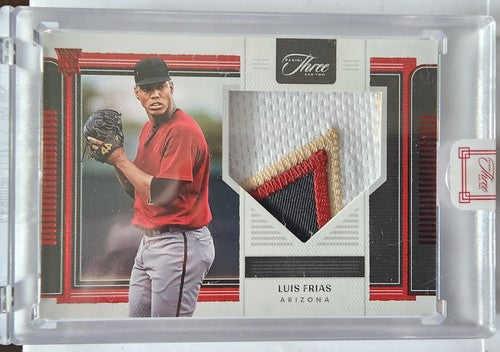 LUIS FRIAS 2022 Panini Three And Two RC JUMBO JERSEY LOGO PATCH RED #3/8 D-Backs