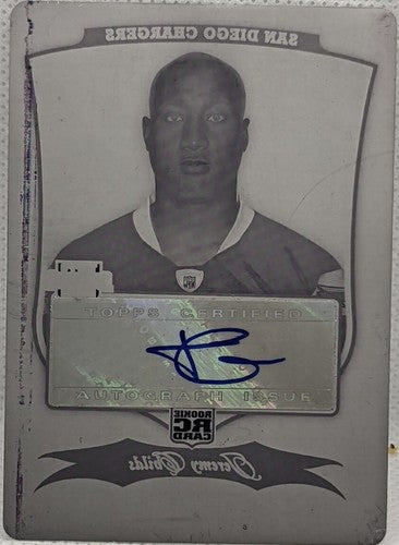 JEREMY CHILDS 2009 Topps Bowman Sterling RC AUTO PRINTING PLATE #1/1 Chargers of