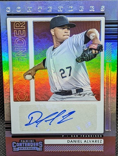 DANIEL ALVAREZ 2021 Panini Contenders RC AUTO Holo Prizm #1/1 Giants Yankees of