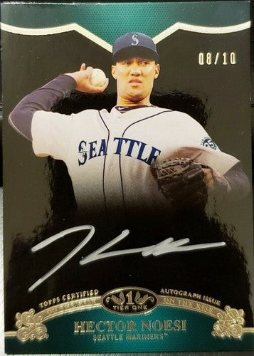 HECTOR NOESI 2012 Topps Tier One Rise Silver Ink AUTO SP #/10 Mariners Yankees