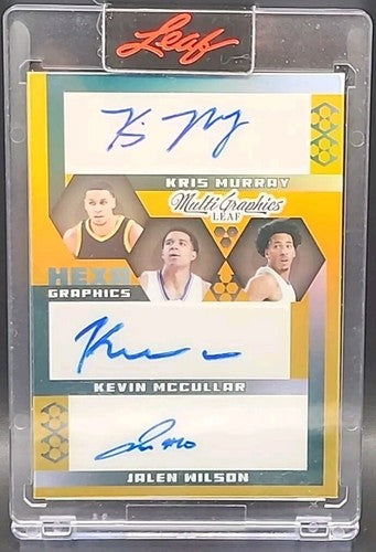 Kris MURRAY Jalen WILSON Kevin McCULLAR 2022-23 Leaf MultiGraphics AUTO GOLD #/3