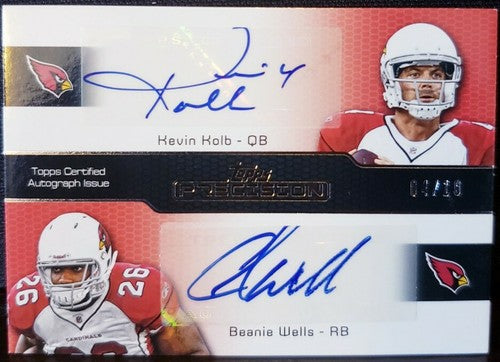 Kevin KOLB Todd HEAP WILLIAMS WELLS 2011 Topps Precision QUAD AUTO 4/10 Jsy# 1/1