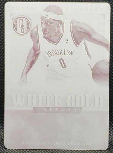 ANDRAY BLATCHE 2012-13 Panini Gold Standard White Threads PRINTING PLATE SP #1/1