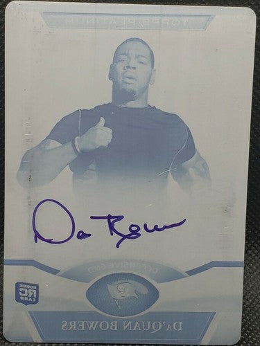 Da'QUAN BOWERS 2011 Topps Platinum RC DUAL PRINTING PLATE SP 1/1 Buccaneers Bucs