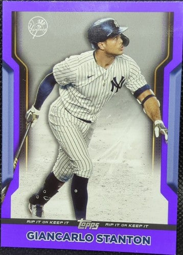 GIANCARLO STANTON 2021 Topps RIP Card PURPLE SP #/25 NY Yankees Ripped Mike