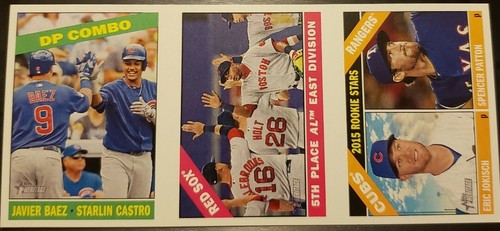 Javier BAEZ Starlin CASTRO Red Sox CUBS 2015 Topps Heritage Ad Panel Box Topper