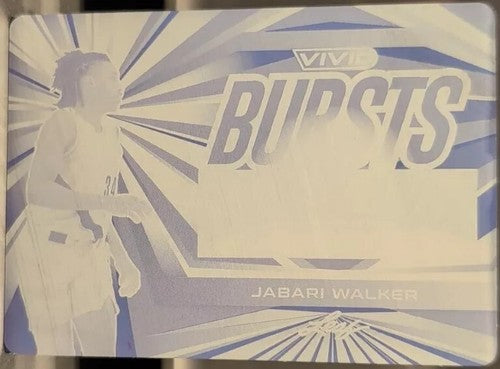 JABARI WALKER 2022-23 Leaf Vivid Bursts RC PRINTING PLATE SP #1/1 Trail Blazers