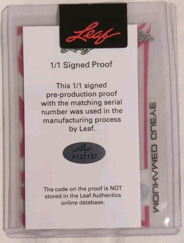MOUHAMED GUEYE 2022-23 Leaf Optichrome Pre-Production PROOF AUTO PINK #1/1 Hawks