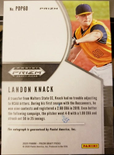 LANDON KNACK 2020 Panini Prizm Draft Picks Red Purple Hyper Parallel AUTO Dodger