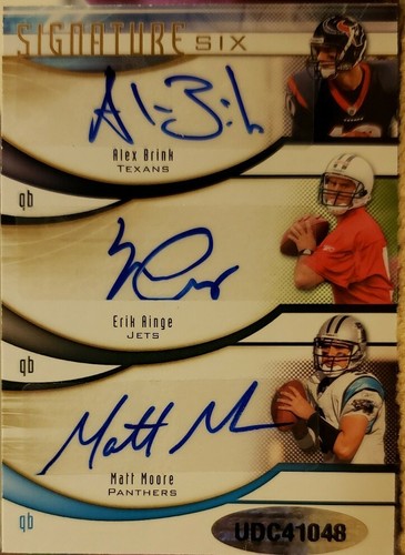 Josh JOHNSON Matt MOORE Jordan PALMER AINGE + 2009 SP Signature Six AUTO #11/30