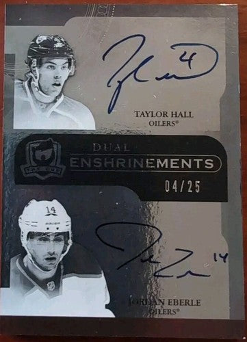 Taylor HALL Jordan EBERLE 2011-12 The Cup NHL Hockey DUAL Enshrinements AUTO /25
