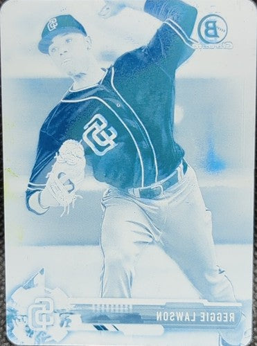 REGGIE LAWSON 2017 Topps Bowman Chrome Mini RC PRINTING PLATE #1/1 Padres One of