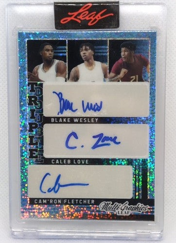 Blake WESLEY Caleb LOVE Iverson MOLINAR JOHNSON FLETCHER 2022-23 Leaf AUTO #9/10