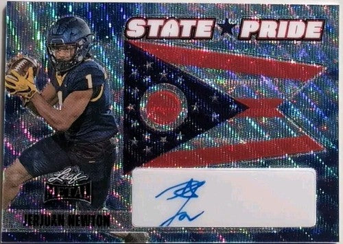 JERJUAN NEWTON 2024 Leaf Metal AUTO BLUE SKY WAVE PRIZM SP #1/1 Toledo Rockets
