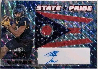 JERJUAN NEWTON 2024 Leaf Metal AUTO BLUE SKY WAVE PRIZM SP #1/1 Toledo Rockets