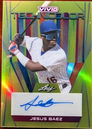 JESUS BAEZ 2022 Leaf Vivid Technicolor RC AUTO YELLOW SP #1/50 New York NY Mets