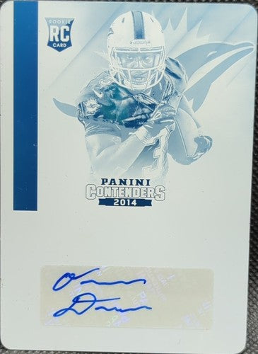 ORLEANS DARKWA 2014 Panini Contenders RC AUTO PRINTING PLATE SP #1/1 Dolphins of
