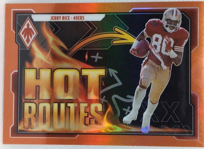 JERRY RICE 2021 Panini Phoenix Hot Routes ORANGE HOLO Parallel #/99 49ers Niners
