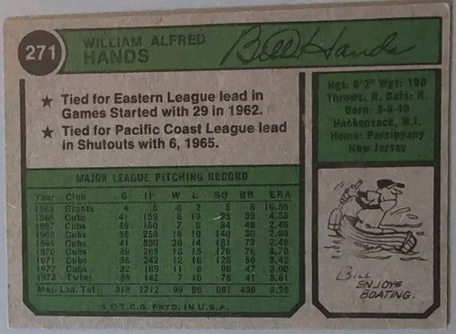 BILL HANDS 2016 Topps 65th Anniversary 1974 Buyback RED Stamped SSP Twins Cubs